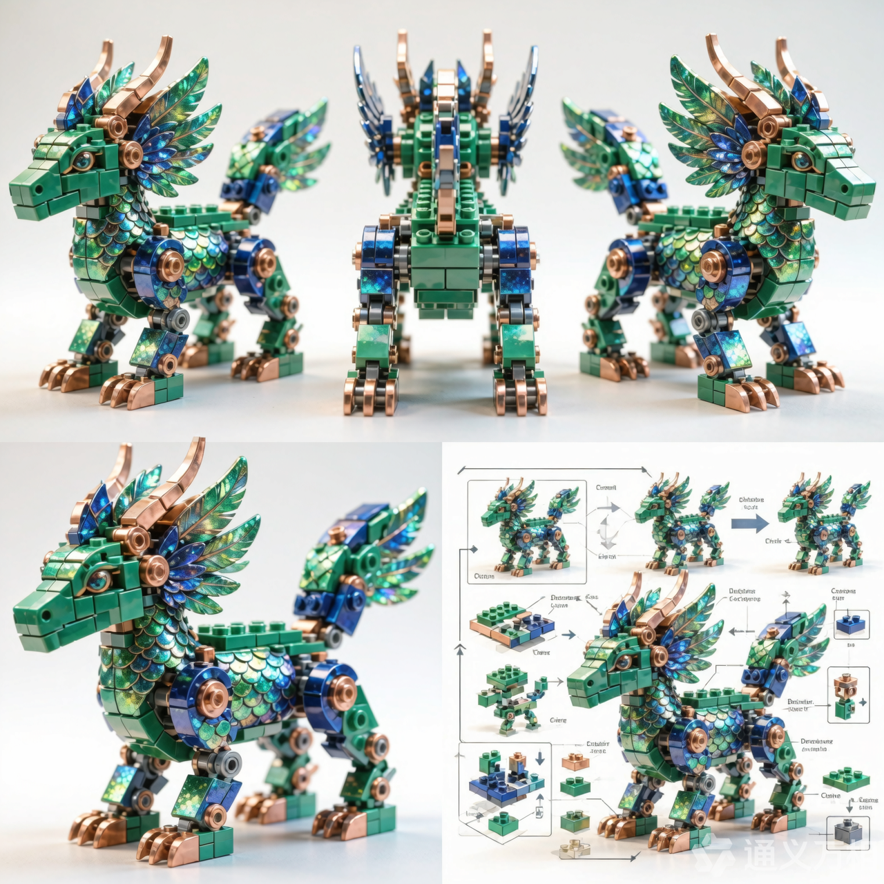 Mystical Dragon — Premium Building Block Display Model (586 PCS)