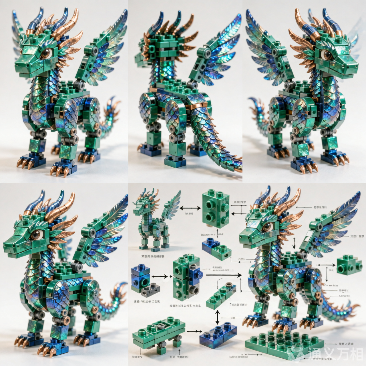Mystical Dragon — Premium Building Block Display Model (586 PCS)